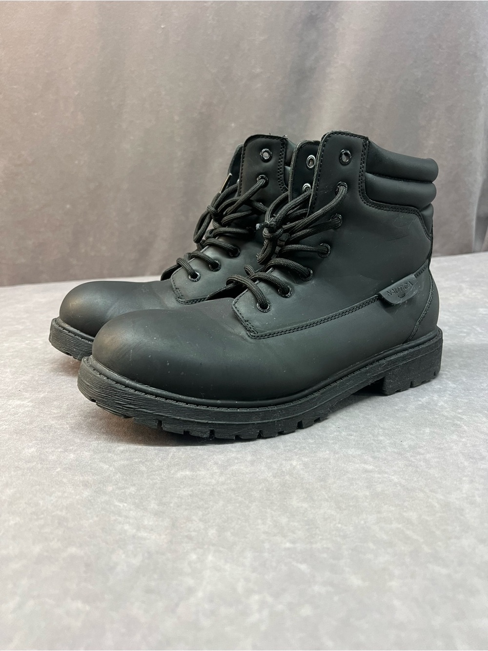 Nautica Men's Black Lace-Up Ankle Boots